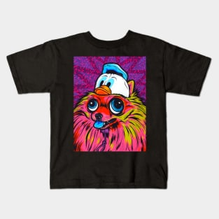 Pomeranian Duck Hat Kids T-Shirt